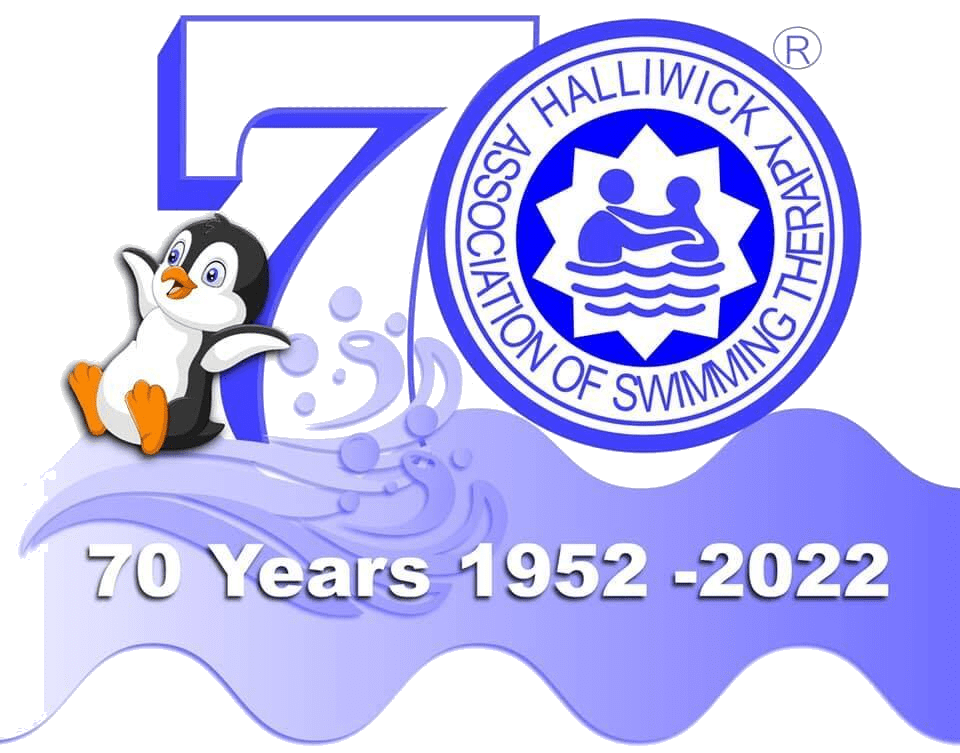 Halliwick AST Logo 70 Years with Penguin