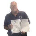 Stuart with Distinguished Service Award